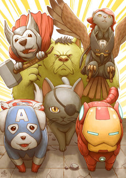 extraordinarycomics:Avengers pets by Ry-Spirit.