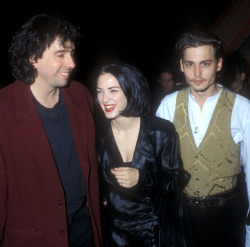 suicideblonde:  Tim Burton, Winona Ryder and Johnny Depp at the