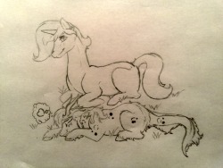 jaspersdreampool:Sile and the sleeping mare were mining for more