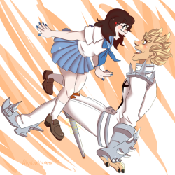 alythealligatorart:   Day 4 - Meihem Week CN: AU (Kill La Kill)