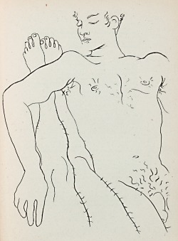 brazenswing:  Jean Cocteau Male Couple 1947 Illustration for