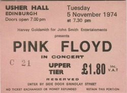 thegoldsea:  niggha:  superseventies:  Pink Floyd concert ticket,