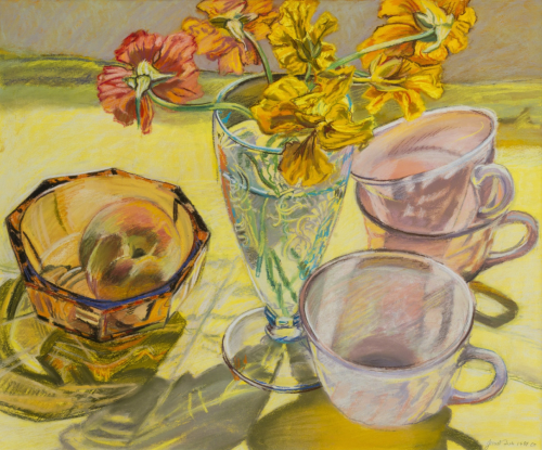 wtxch:  Janet Fish (American, b. 1938)Nasturtiums and Pink Cups,
