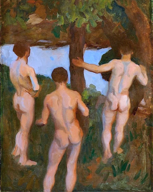 antonio-m:‘Evening (Bathing Men)’, 1912 by Károly Ferenczy