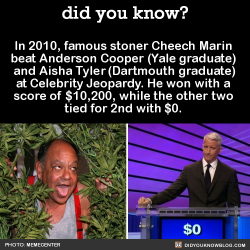 did-you-kno: In 2010, famous stoner Cheech Marin beat Anderson