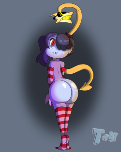 lewd-acris:  Zombooty  @lewd-acris drew one of my Lab Zero goddaughters showing off her Halloween costume :)