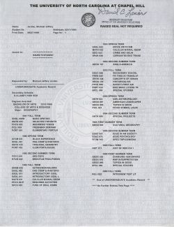 Michael Jordan’s University of North Carolina Transcripts