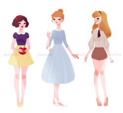 shining-magically:  punziella:  ♡ casual princesses and a queen