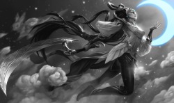 Monochromatic Splash Art: Lunar Goddess Diana by AODRG 