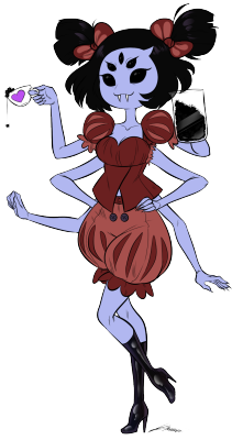 A terrible drawing of Muffet lmaotbh I wanted to color it and
