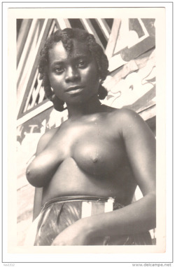 Guyanese woman in the 1940s, via Delcampe.