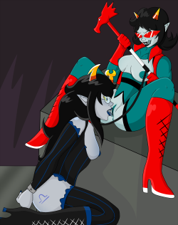 sleeptalker-afterdark:  A commission of a lil scourge sisters