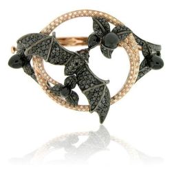 treasures-and-beauty:Black Diamond bat ring by Zorab Creation