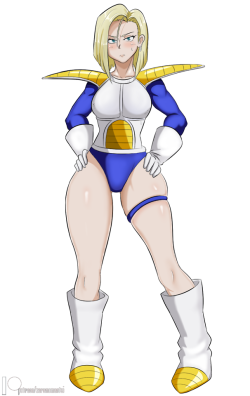 zeromomentaii:  Drew sayian armor, Android 18.  I like the girls