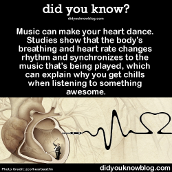 did-you-kno:  Music can make your heart dance. Studies show that