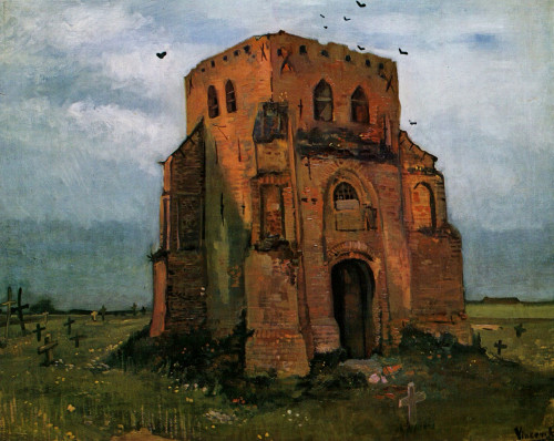 Vincent van Gogh.Â Country Churchyard and Old Church Tower.Â 1885.
