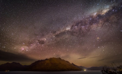 just–space:  Milky way over Cecil Peak, New Zealand  js