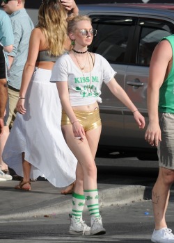 Whatever that is in her shorts is clearly visible through them,
