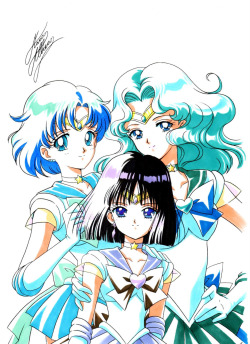 dangerousperfectionparadise:Sailor Mercury, Sailor Saturn and