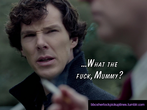 bbcsherlockpickuplines:  Work it, Mummy Holmes! Happy Motherâ€™s Day, followers <3  I didnâ€™t come up with a comic idea for this year, so Iâ€™m cheating a bit and just reblogging last yearâ€™s… Letâ€™s be real though, thereâ€™s no way Iâ€™m