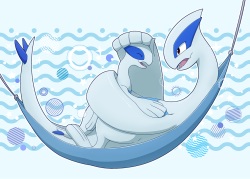 gourgeist:  Lugia & Baby Lugia by はりぽ 