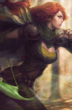 glowykangaroo:  Dota 2 - Windrunner and Drow Ranger - Artgerm