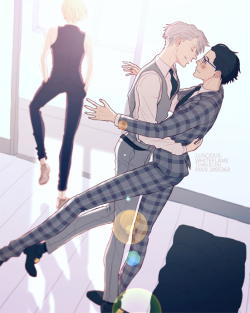 lusciouswhiteflame:Victuuri!Victor’s outfit is <33 So I