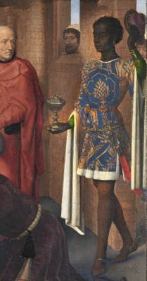 medievalpoc:  Hans Memling Triptych of Jan Floreins (detail)