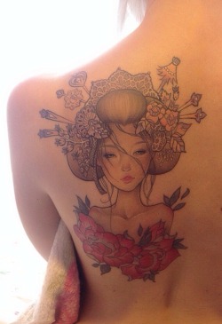 pinksugarrr:  My audrey Kawasaki piece by Ally Riley is finally