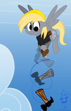 paperderp:  OW! by bunnimation★  xD Careful now, Derpy~!