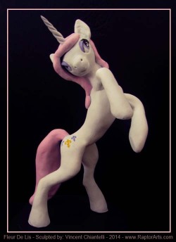 Unicorn Pony Sculpture fleur de lis by RaptorArts Fleur sculpture