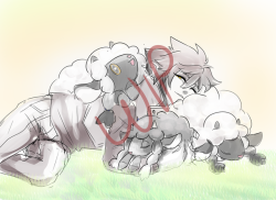 kingdomsaurushearts:  WIP for @novallion Wooloo consumes me.