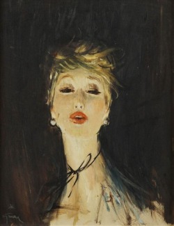 huariqueje:   Portrait de femme   -    Rene Gruau  1943