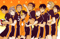 mightier:karasuno (complete)I kept on inking and inking characters