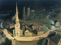 loverofbeauty:  Grant Wood:  The Midnight Ride of Paul Revere