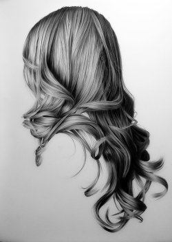 Hyper Realistic Hair Drawings by Brittany Schall 