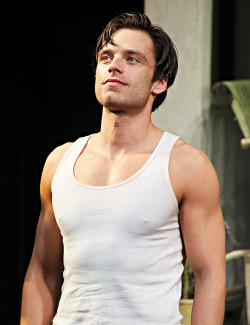   Sebastian Stan during curtain call at ‘Picnic’ Broadway