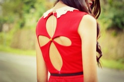 fashionbyaakriti:  Loving the back of this red dress. 