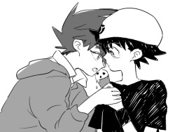 mypalletshippinglove:  Source: Pixiv C’mon Ashy-boy, my kisses