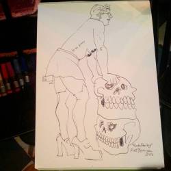 Drawing at Dr. Sketchy’s Boston! Thanks Fonda Feeling!