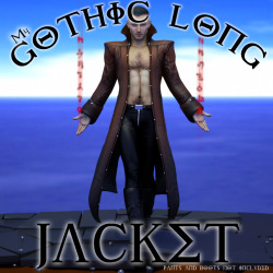 Leather Works: Gothic Long jacket for M4 Don&rsquo;t have cool enough clothing for M4? From 1850 to 2250 you will be in style with this classic set! From Hunting Vampires to Casting spells you&rsquo;ll be glad you chose Leather! Change the diffuse color