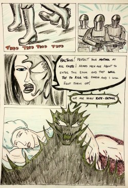 Kate Five vs Symbiote comic Page 102  Childbirth is even more