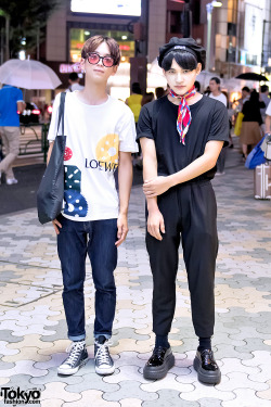 tokyo-fashion:  Tsuguki (18) and Noboru (20) on the street in