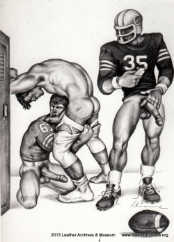 gay-erotic-art:  axxionman:  leatherarchives:  Who needs football!