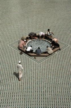 lsdrms:   Morocco Marrakech. Mouassine mosque. Basin of ablutions,