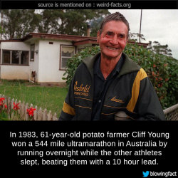 mindblowingfactz:    In 1983, 61-year-old potato farmer Cliff