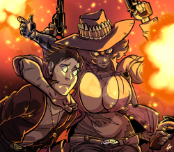 liefeldianabomination: Commission: Six Shooter.  For @heartzmd