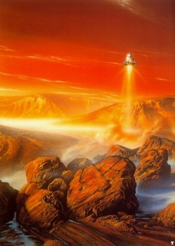70sscifiart:  Bob Eggleton - Martian Landing