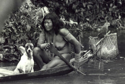 pachatata:  Wayana Apalai woman and her pets. Brazil 1974. Photo: