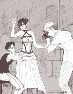 shynii:  Ahhh, I’ve always wanted to draw these threeee (Erwin/Levi/Mikasa)